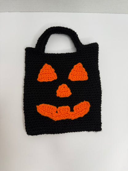 Crochet Jack-o’-Lantern Halloween candy bag