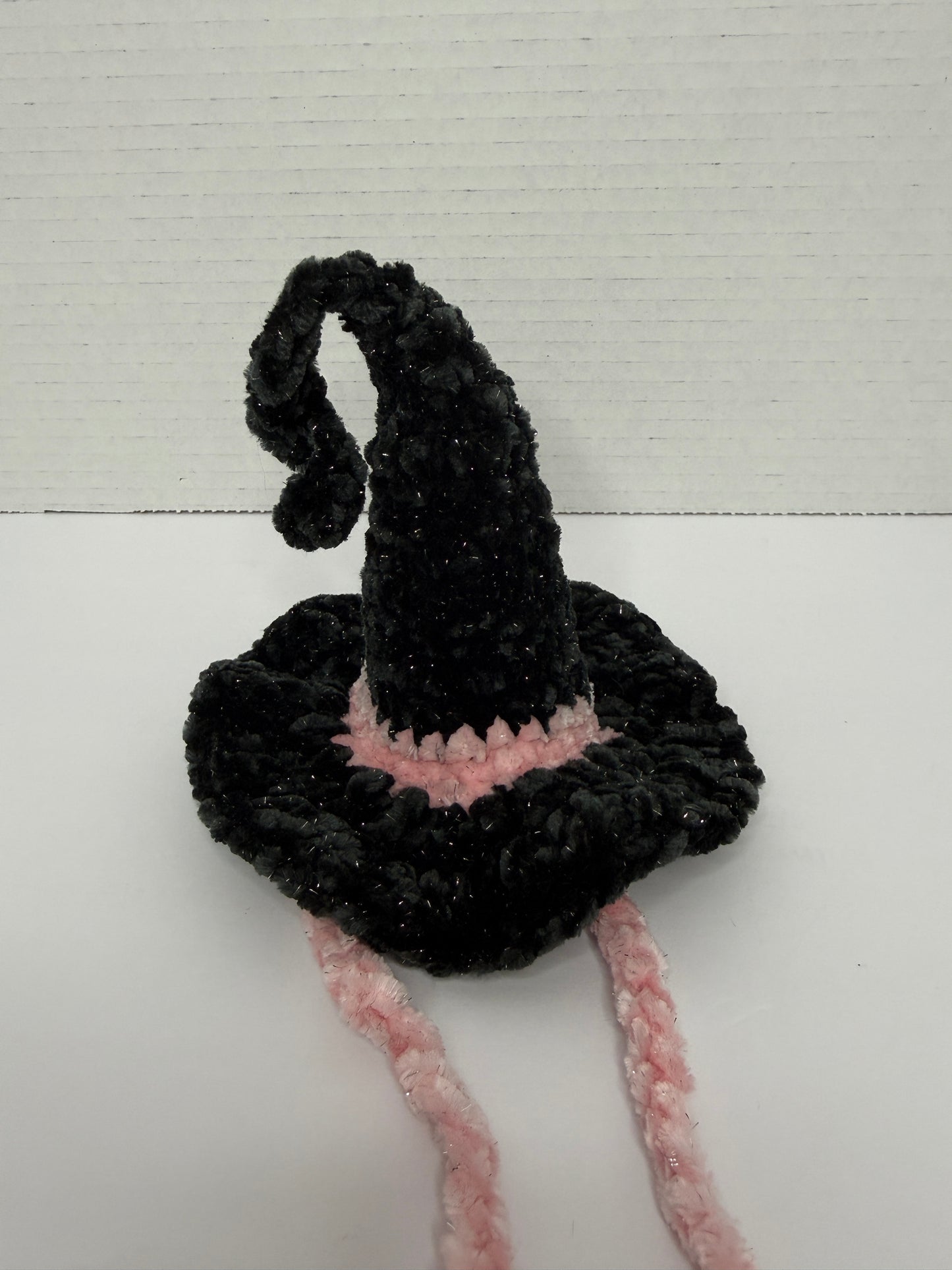 Crochet black witch hat 