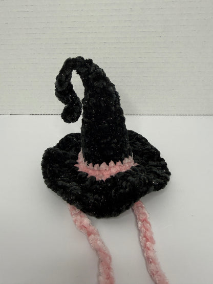 Crochet black witch hat 