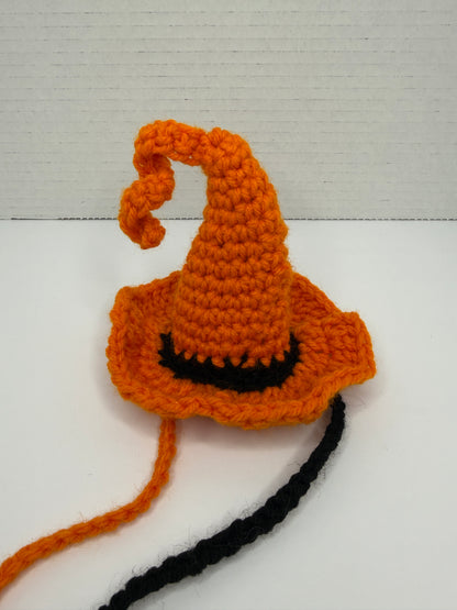 Crochet orange witch hat 
